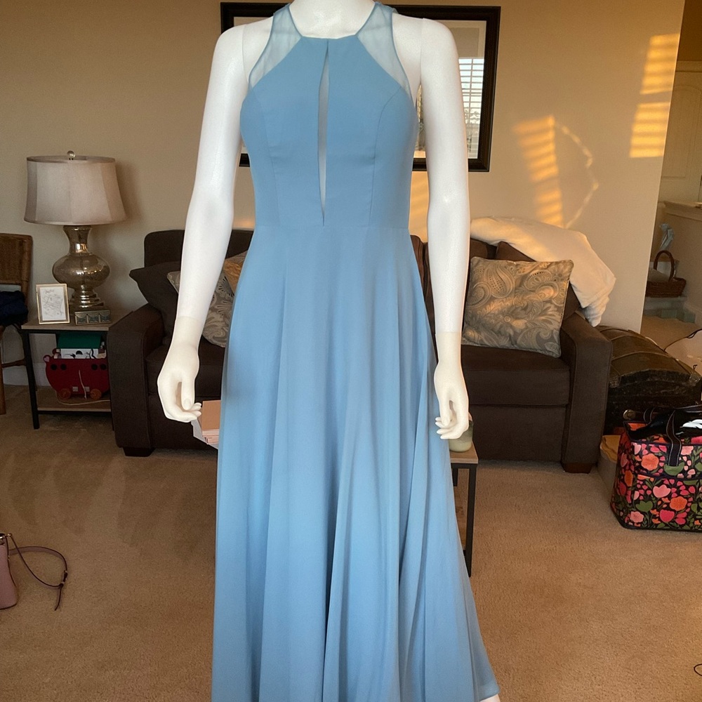 Azazie Steel blue dress